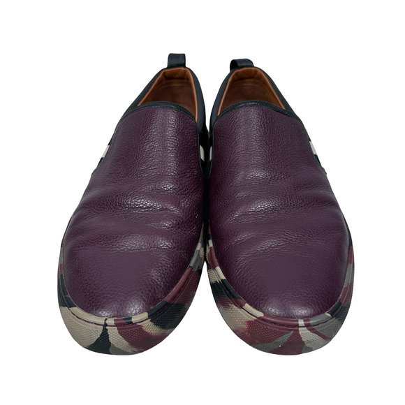 Bally Herald Sneakers Men’s 12 E Cordovan Black Camo Leather Slip-On Shoes main image 9